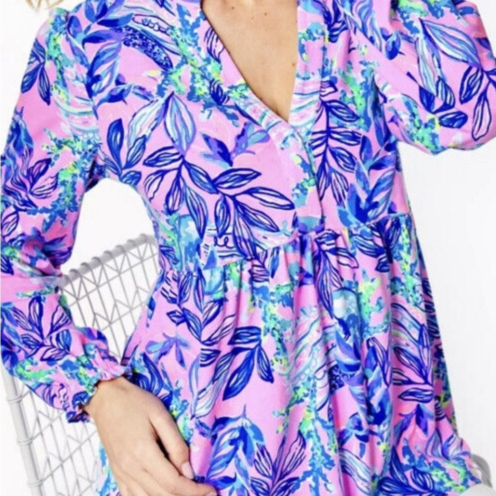 NWT Lilly Pulitzer Winona Knit Tunic Top Lilac Rose Just A Lil Jelly Sz XL